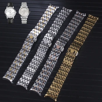 

Cruved end Men Watch Band Strap Stainless Stell Deployment Clasp Wrist Women Band for fit omega 424 De VILLE