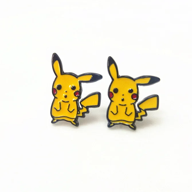 Модные эмалированные серьги-гвоздики «Pokemon Go» с Пикачу для женщин и девочек, серьги Charmander Squirtle Bulbasaur, гипоаллергенные подарки для фанатов - Окраска металла: 12