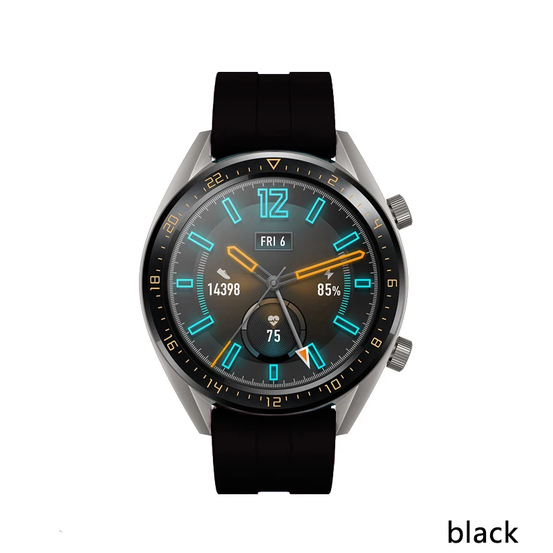 22 мм ремешок для huawei Watch GT/GT2 46 мм спортивный силиконовый ремешок samsung galaxy watch gear S3 Frontier amazfit gts Ремешок Браслет 46 - Цвет ремешка: Black