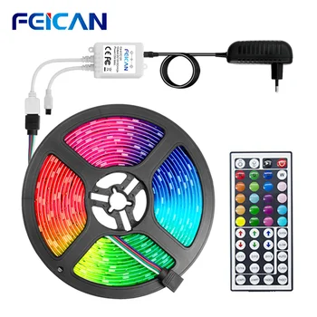 

RGB LED Strip Kit Waterproof 5050 RGB Tape/12V Power Supply/44 Key IR Controller TV,Bedroom,Kitchen,Living Room LED Lamp Neon