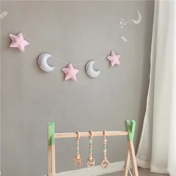 

Nordic Felt Stars Moon String Star Garland Party Banner Tent Bed Mat Baby Shower Bunting Ornament Kids Room Hanging Wall Decor