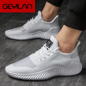 

men's shoes casual man sneakers flyknit men shoes solid massage sports man tenis large size non slide footwear
