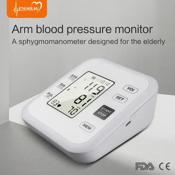 

Household arm type Automatic electronic blood pressure Monitor Heart Beat Rate meter with voice HD display Sphygmomanometer
