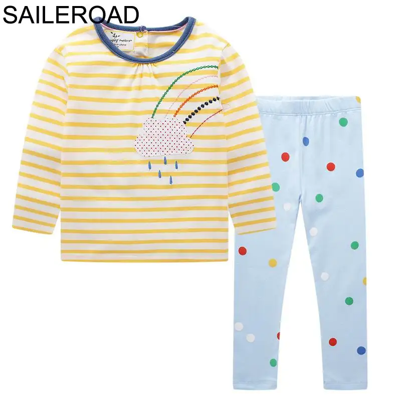 SAILEROAD/комплекты одежды для маленьких мальчиков и девочек детские повседневные рубашки с птицами и мультяшными рисунками+ штаны, комплекты из 2 предметов Детские комплекты на осень и весну - Цвет: 8139 same photo