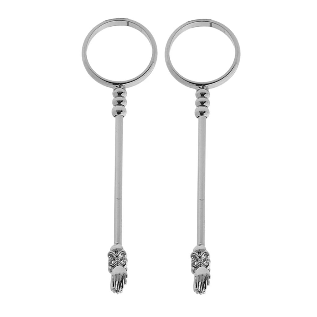 2pcs Retro Smoking Ring Holder Small Hand Shelf Cigarette Holder Stand for Smoker Lady Gifts, Silver 17m