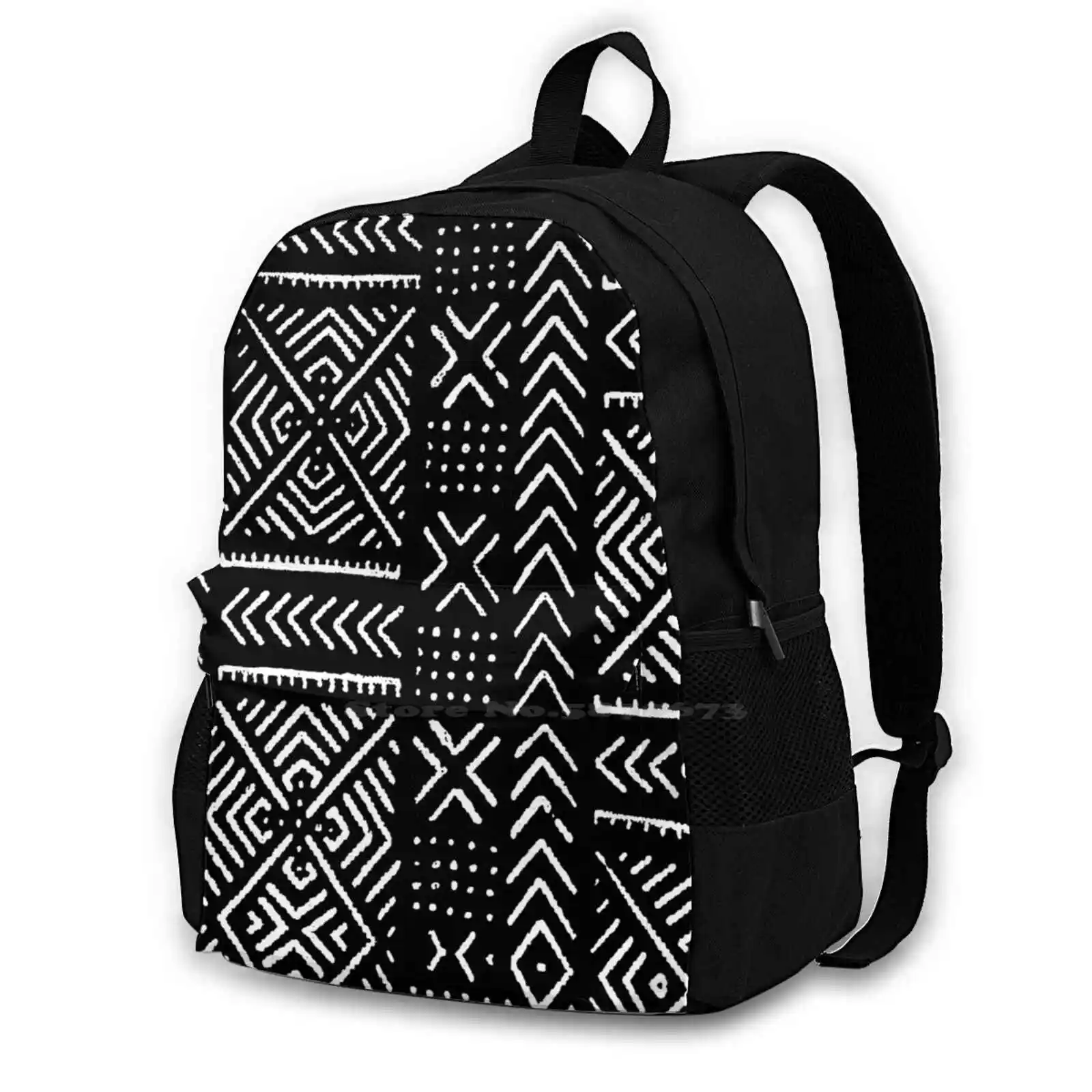 

Line Mud Cloth // Black Backpacks For Men Women Teenagers Girls Bags Mud Cloth Mudcloth African Mudcloth African Africa Tribal