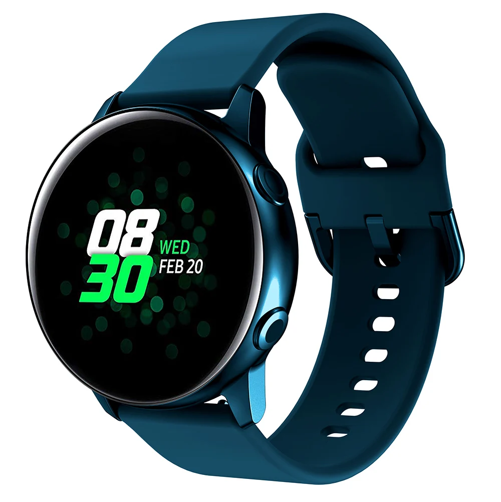 Для samsung Galaxy Активный силиконовый ремешок для часов Galaxy 42 Band 20 мм s2 Band Amazfit Bip Youth/gear Sport/Garmin vivoactive 3