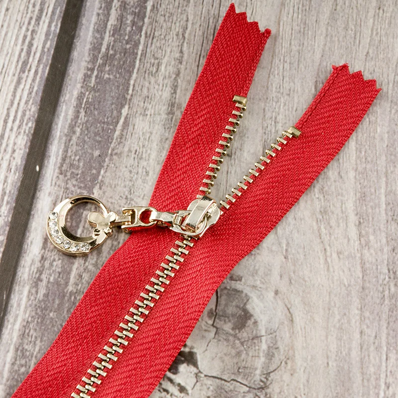 Red GT Meetee, 3 шт., 11-25 см, 3#, металлическая молния, закрытый конец, золото, серебро, зуб, луна, тяга, молния, замок, сделай сам, сумка, одежда, Швейные аксессуары, ZA005 - Цвет: Red GT
