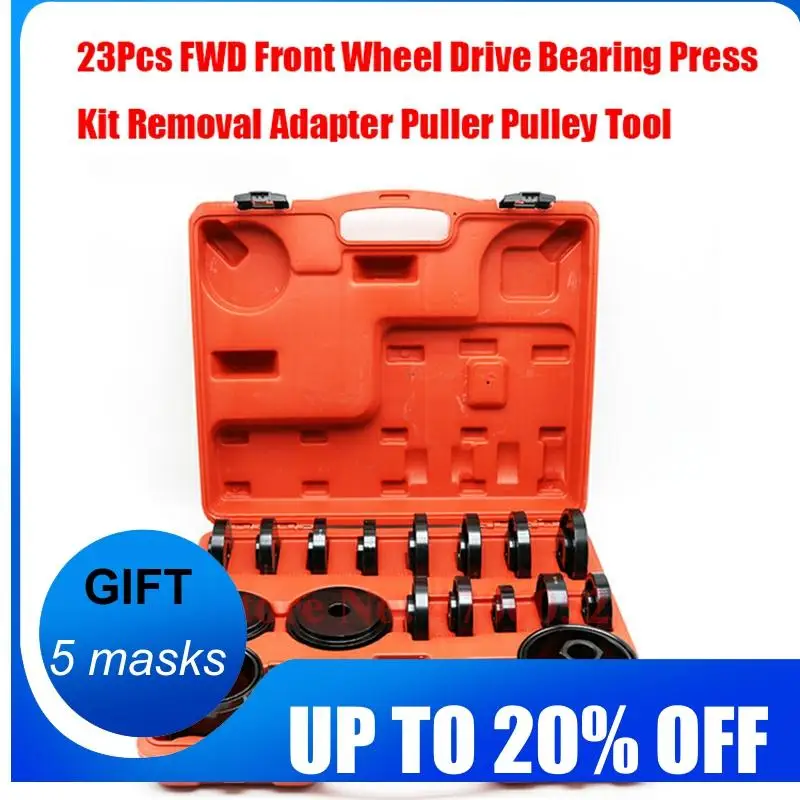 Best Offers 23Pcs FWD Front Wheel Drive Bearing Press Kit Removal Adapter Puller Pulley Tool Kit W/Case High Quality