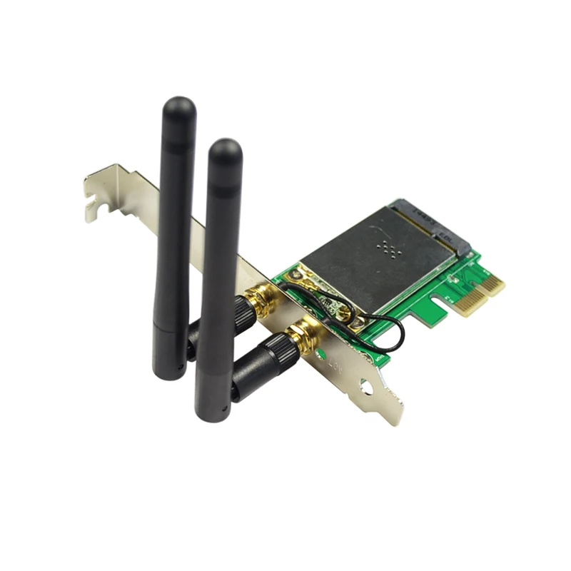 Good Quality Mini PCI-E to Wireless Adapter Network module with 2 Antenna WiFi RF Win7 64 Mac OS Best Price | Компьютеры и офис