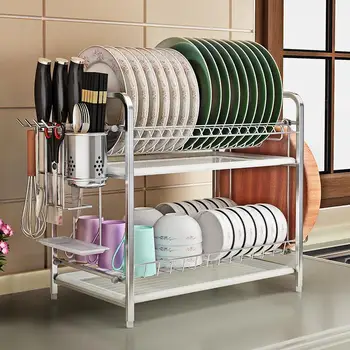 

Dish Rack Drain 304 Stainless Steel Kitchen Racks Dry Dishes Dish Racks Tableware Storage Box Drain Dish Rack