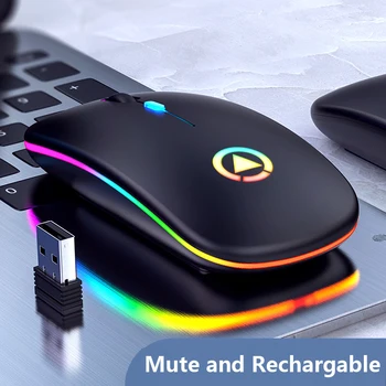 

Wireless Mouse Rechargeable Computer Mouse Silent LED Backlit PC Mause Ergonomic Mouse 2.4Ghz USB Optical Mice For Laptop PC