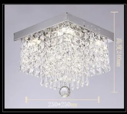 Dua25cm 30 см хрустальная люстра, потолочный светильник, Хрустальный шлюз, светодиодный квадратный хрустальный потолочный светильник - Цвет корпуса: Dua25cm