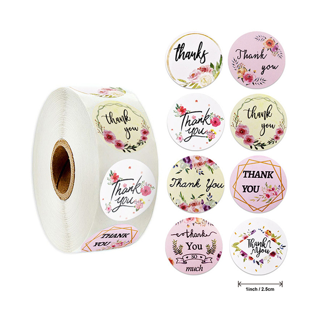 Thank You Stickers Seal Labels Scrapbook Handmade Sticker Wedding Party Christmas Gift Bag Decorations