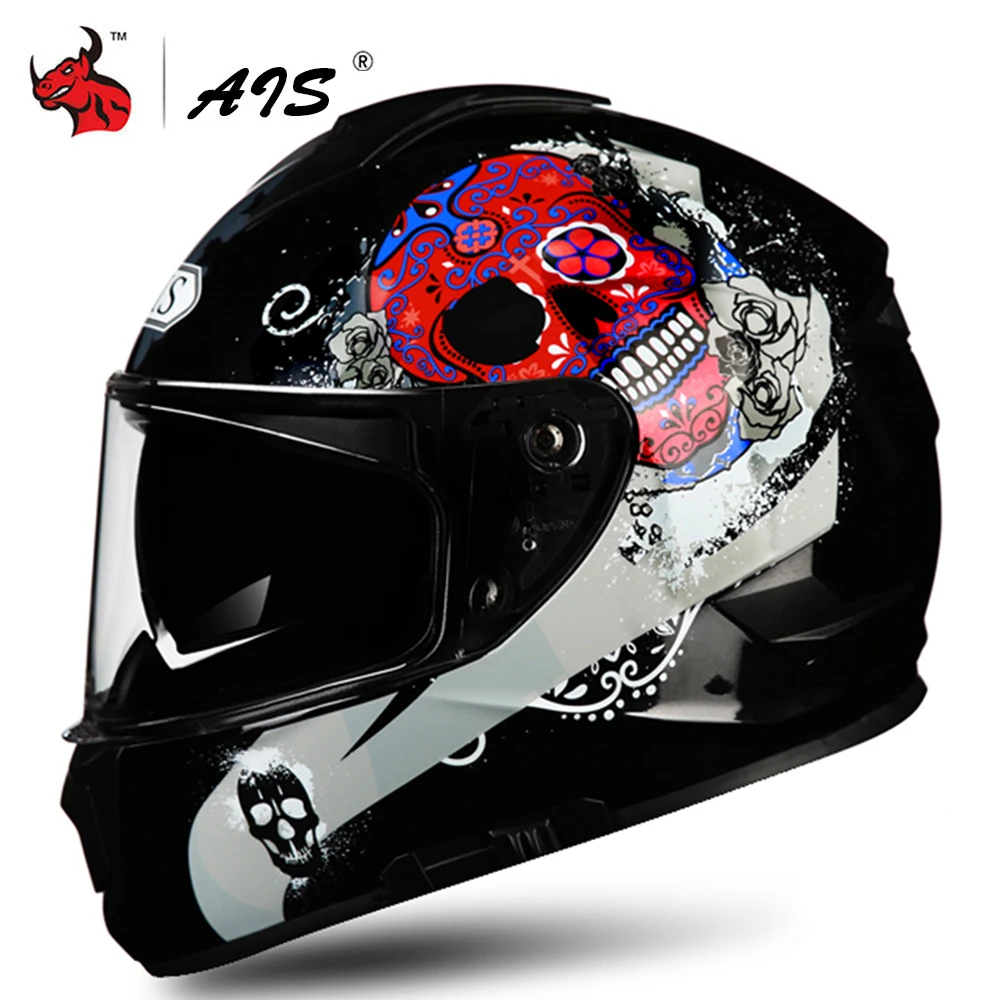 

AIS Motorcycle Helmet Men Casco Moto Motorbike Full Face Helmet Street Bike Racing Helmet Double Visor Moto Helmet