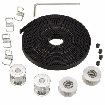 

2X GT2 Pulley 20 Teeth Bore 5mm + 8ft 2.5m 2GT GT2 Timing Belt & 2X Idler 4X Tensioner for 3D printer RepRa