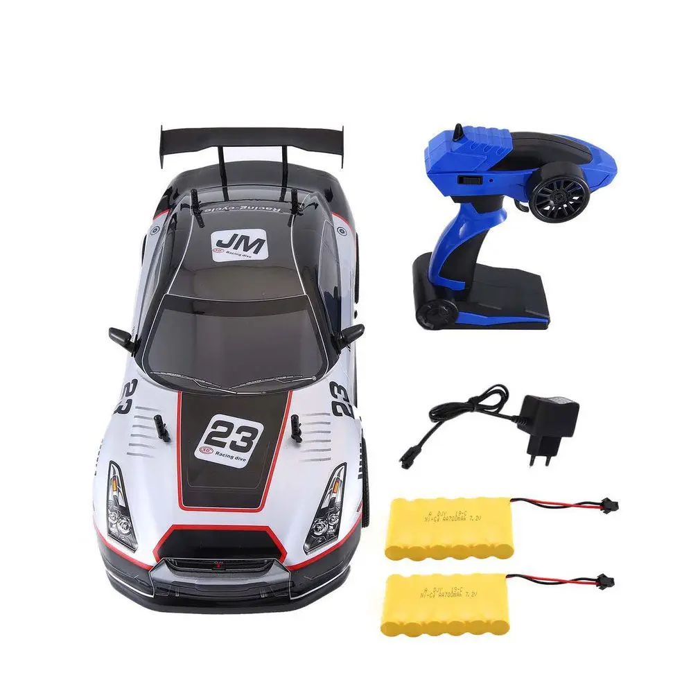 Черный 1/10 1400mAh 2,4G гоночный автомобиль 1:10 RC модель автомобиля 25 км/ч плоский спортивный Дрифт автомобиль игрушки 2 Батареи ЕС Разъем для детей - Цвет: Черный