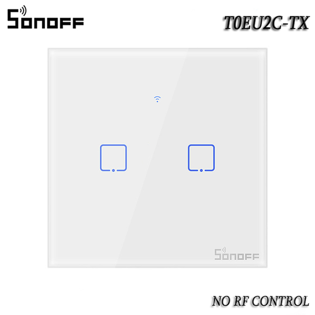 T0/T1/T2/T3 EU 1/2/3 Gang WiFi Smart Wall Touch Switch Smart Home Remote Control Via Ewelink APP/RF433/Alexa Voice/Touch