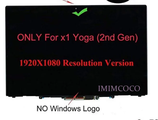 14," Full-HD сенсорный ЖК-экран дигитайзер сборка ободок для lenovo ThinkPad X1 Yoga 2nd GEN B140HAN03.6 30pin