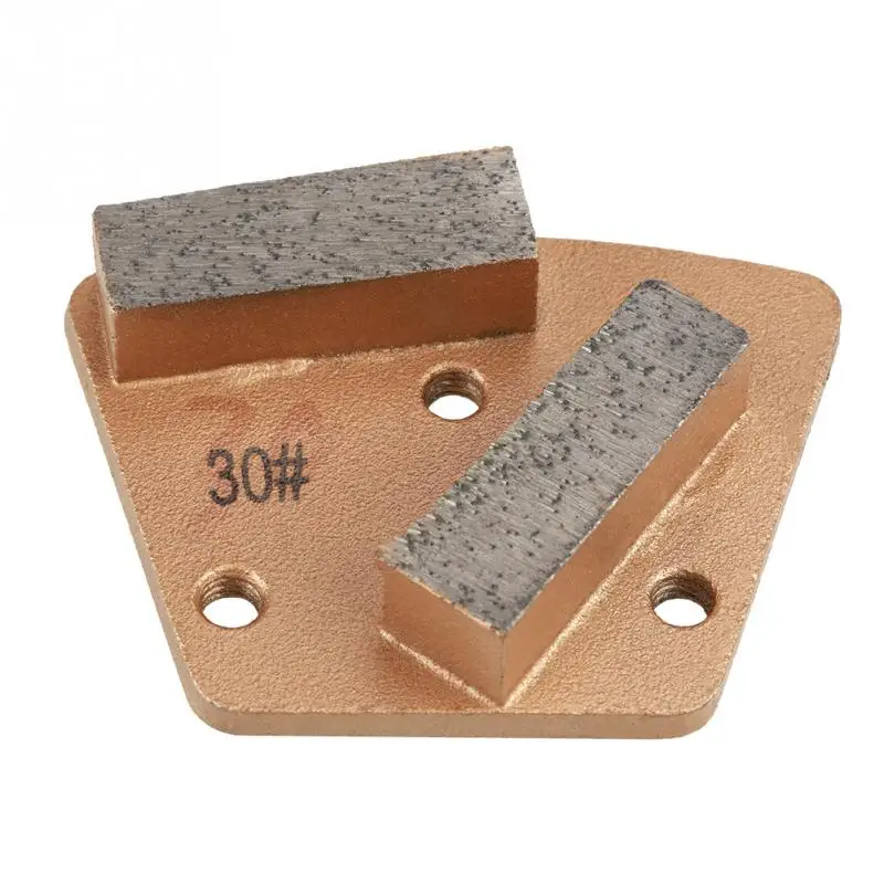 

3 Holes 2 Straight Teeth Trapezoid Diamond Concrete Grinding Disc Pad for Grinder Grit 30