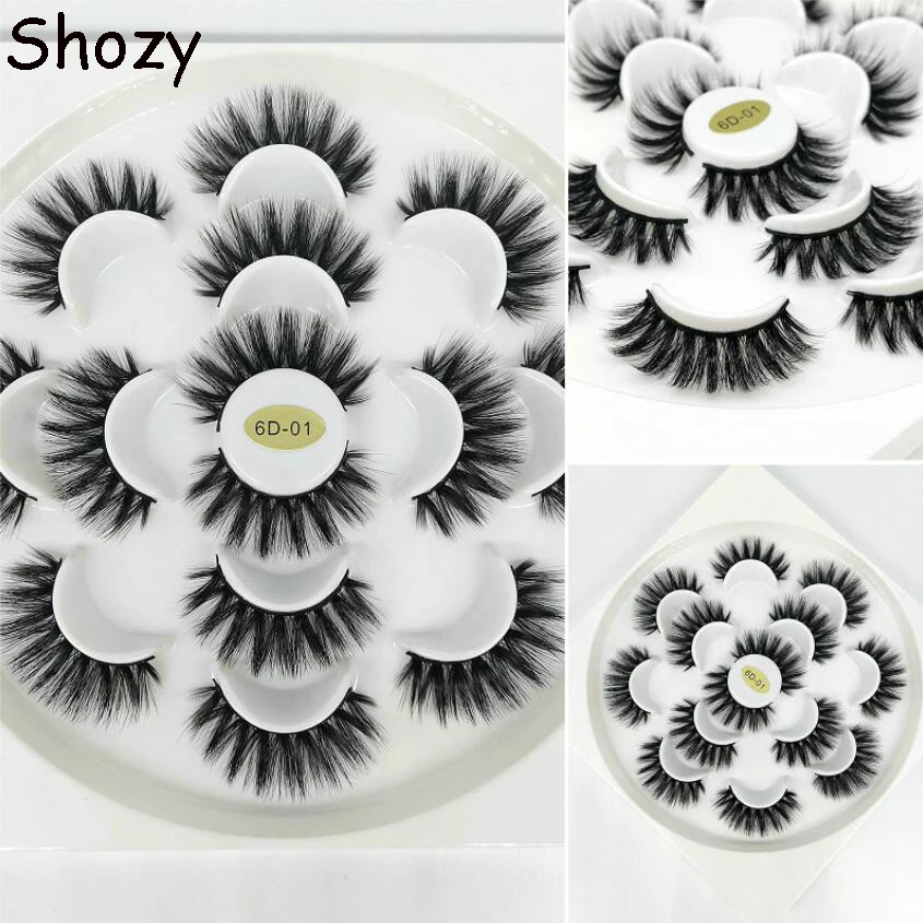 Shozy 7/10 пар натуральные накладные Искусственные ресницы длинный макияж 3d норковые