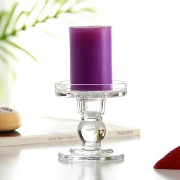 

Glass Candle Stand Household Desktop Decorative Candlestick Pillar Candle Holders