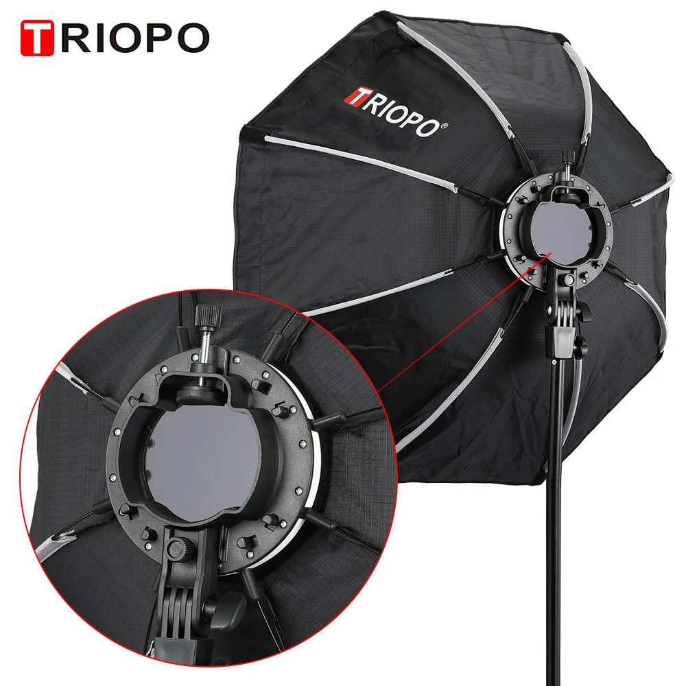 Софтбокс TRIOPO KX65 портативный уличный восьмиугольный зонт для вспышки yongnuo YN200 yn560 iv
