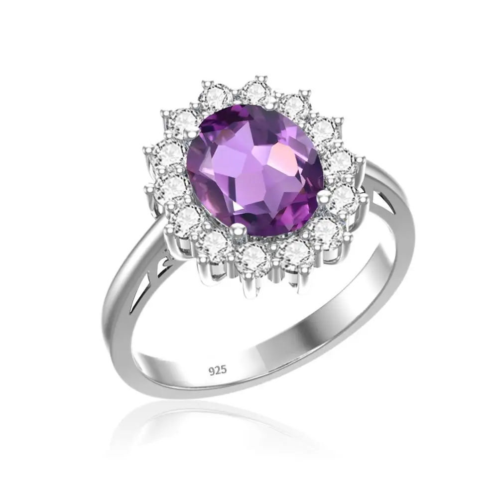 

Women Rings Silver 925 Elegant Eternal Love Ring Inlaid Zircon Snowflake Amethyst Emerald Ruby Sapphire Wedding Silver Jewelry