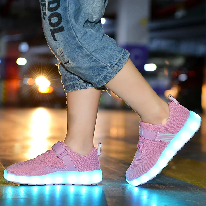 

Glowing Sneakers for Kids USB Charging Backlit Sneakers for Girls Shoes for Big Kids Breathable Luminous Sneakers Light Up Shoes