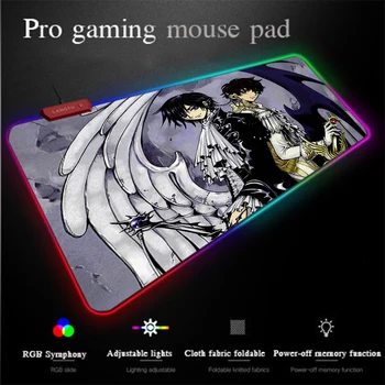 

Yuzuoan RGB Mousepad Rebellious Lu Luxiu LED Colorful Lighting USB with Line RGB Gaming Mouse Pad Locking-edge Thick Desktop Mat