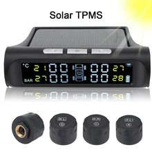 디지털 LCD 디스플레이 타이어 진단 키트, 태양열 TPMS, 타이어 압력 모니터링 시스템, 4 개의 외부 센서 범용