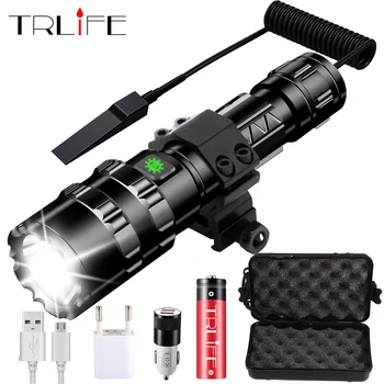 8000Lums Led Zaklamp Tactical Torch Krachtige Usb Oplaadbare Lamp L2 Jacht Licht 5 Modi C8 Zaklampen Jacht Scopes