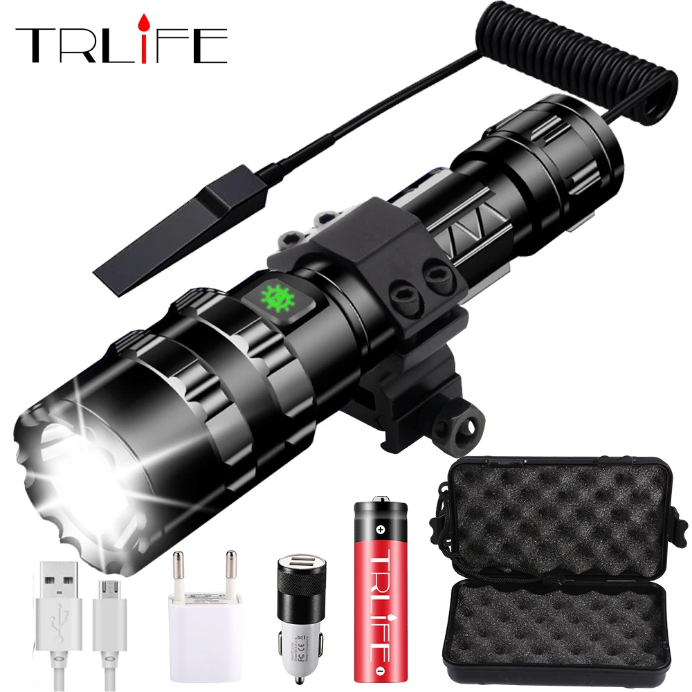 Linterna LED de 8000 lúmenes, linterna táctica potente, lámpara recargable usb L2, luz de caza, 5 modos C8, linternas para caza|Linternas y antorchas| - AliExpress