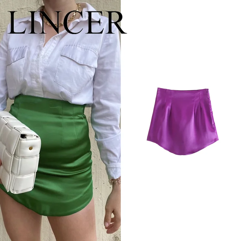 Bazaleas faldas bonitas saia falda Vintage estampado Francia cintura alta mujeres faldas cortas Falda corta de seda|Faldas| - AliExpress