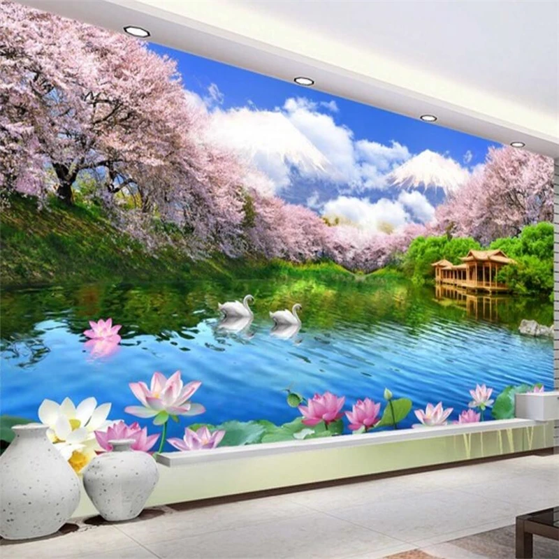 Beibehang-Very-beautiful-high-definition-cherry-TV-background-wall-custom-large-mural-wallpaper-papel-de-parede