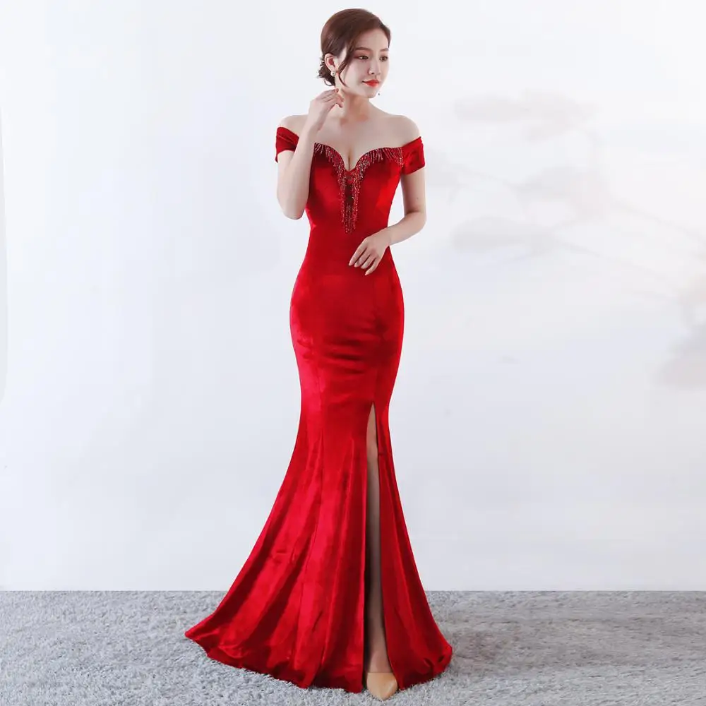 red velvet wedding dress
