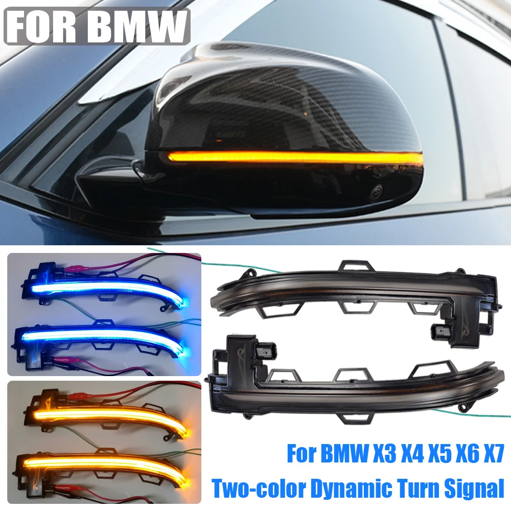Blueyellow Led Dynamic Turn Signal Light Side Mirror Sequential Lamp