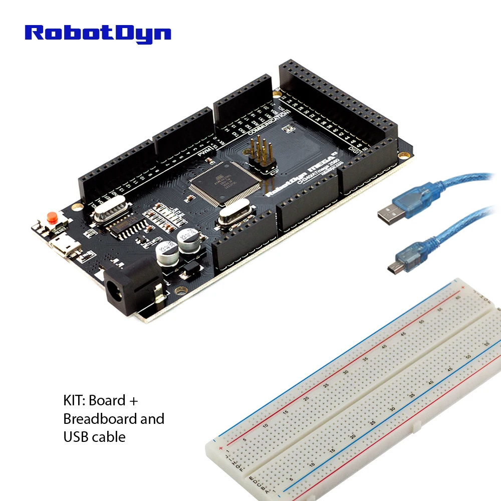 RobotDyn Мега 2560 R3 CH340G-ATmega2560-16AU, MicroUSB. Совместим с Arduino Mega 2560. С Загрузчиком