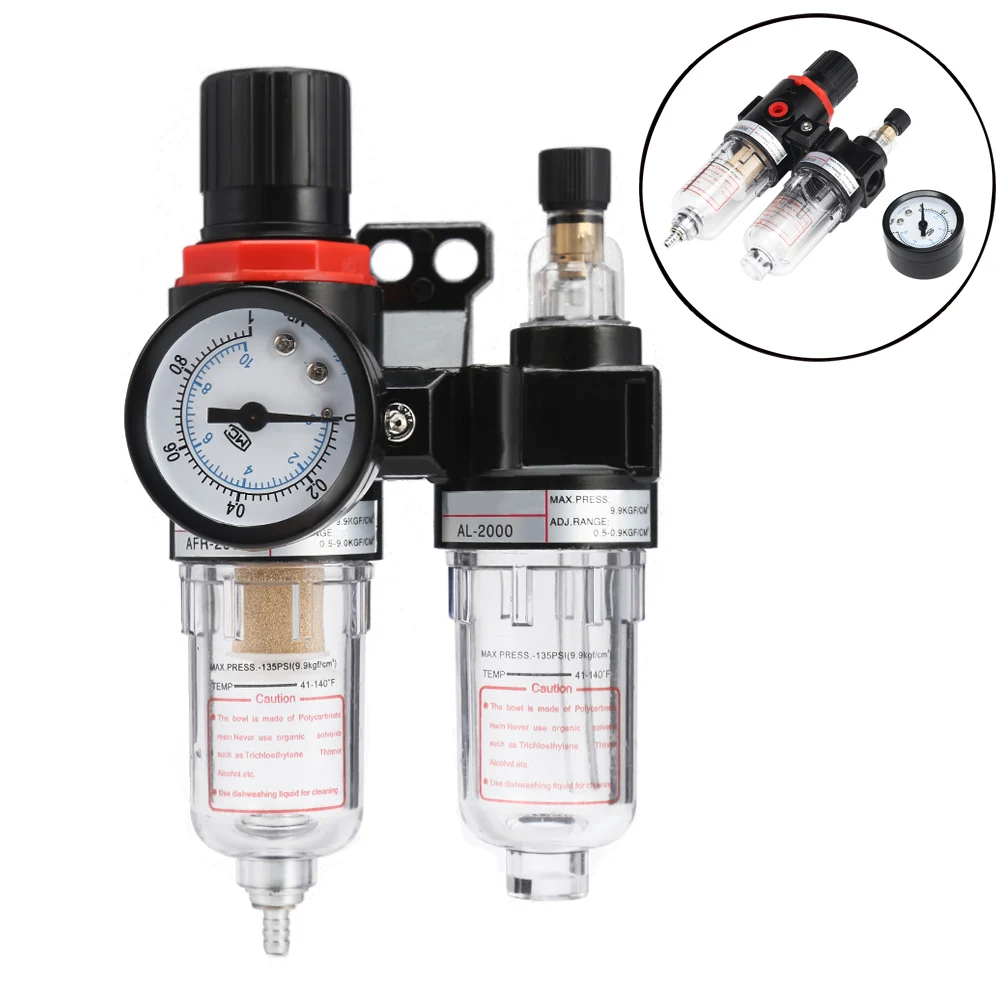 

AFC2000 oil/Water Separator Regulator Trap Filter Airbrush Air Pressure Regulator Airbrush Compressor Tools Parts