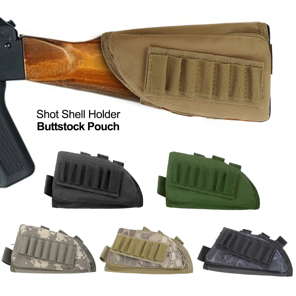 Buttstock Ammo Pouch Shell Holder Shotgun Rifle Cheek Rest 12 Ga Pad Nylon Hunt 