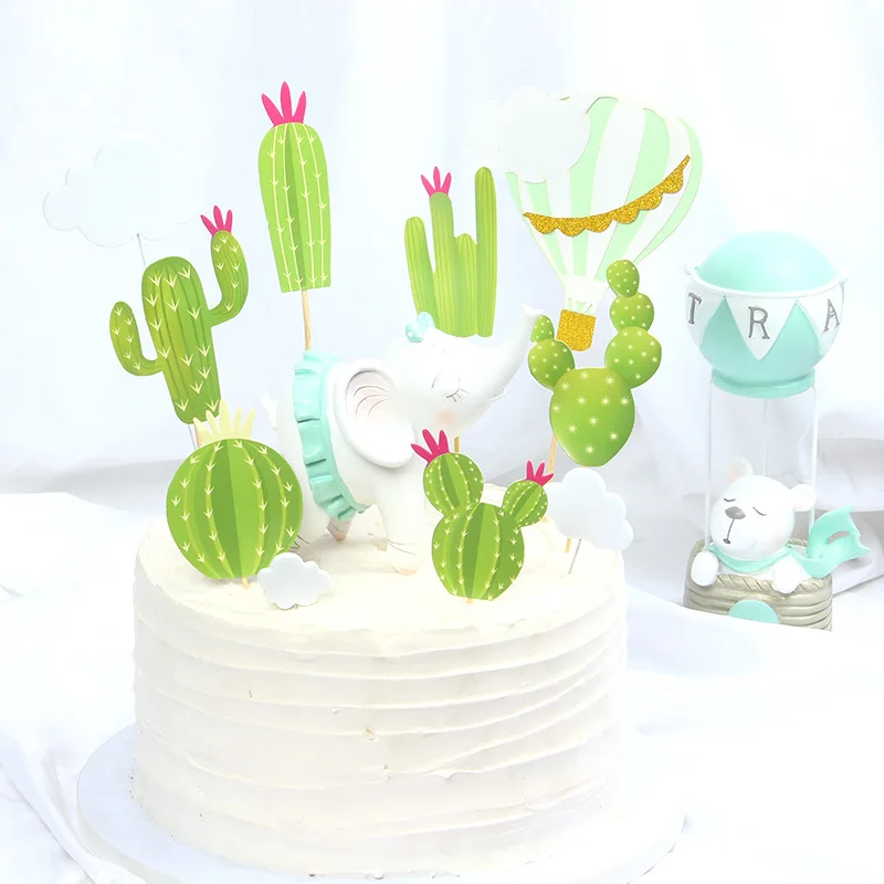 

1 Set Cactus Prickly Pear Cake Cupcake Toppers Happy Birthday High Heels Lady Girl Paper Cake Insert Picks Cupcake Topper Party