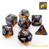 Bescon Mineral Rocks GEM VINES Polyhedral D&D Dice Set of 7, RPG Role Playing Game Dice 7pcs Set of AMBER 3