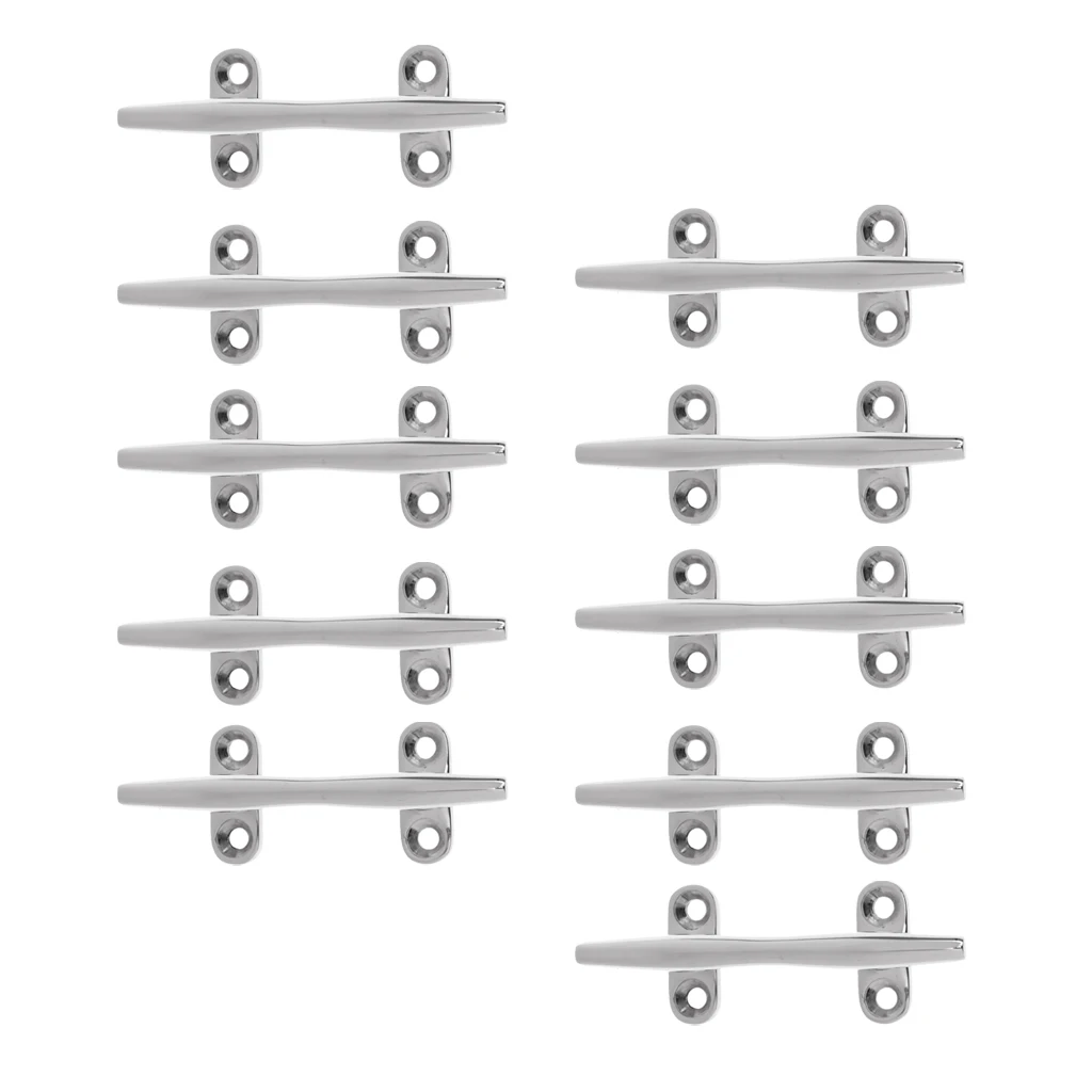 10x10cm Boat Dock Rope Line Cleat Marine Stainless Steel Mooring Deck Cleat