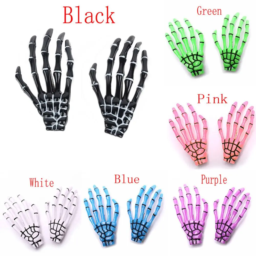 Skull Hand Bone Hairpin Gripper Ghost Skeleton Hair Clips Hairclips Bone Claw Hair Accessories 2 PCS/SET hair claw hair clips hair accessories