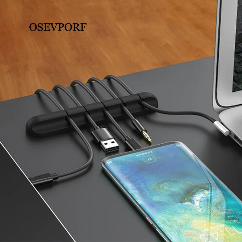 

Cable Organizer Silicone USB Cable Winder Flexible Cable Management Clips Cable Holder For Mouse Headphone Earphones Wire Cords