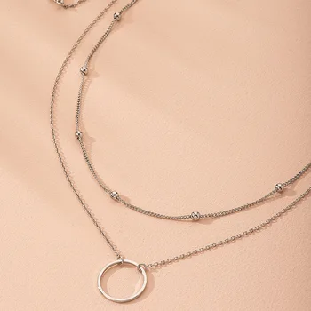 

South Korea INS Creative Geometry Simple Normcore Style Metal Pendant Minimalist Doctrine Necklace Necklace Wholesale Processing