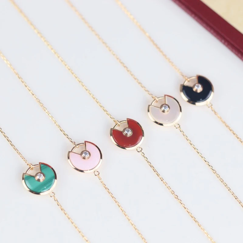 

Top Quality famous brand letter logo Jewelry Mother of Pearl Bracelet light Rose Gold Shell Amulet Bracelet round disc bangle