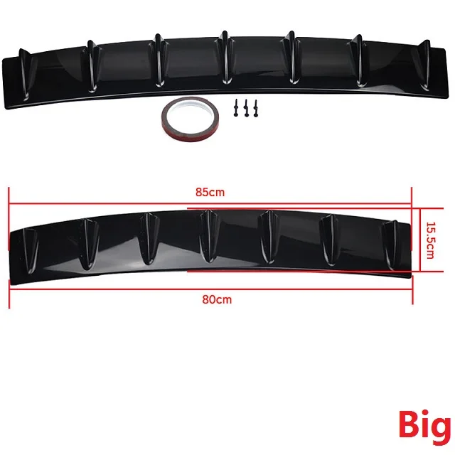 2020NEW Universal Car Tail Spoiler Skirt Chassis Shark Bumper Deflector Lips ABS Modified Accessories Multifunction Lovely Hot - Цвет: Big
