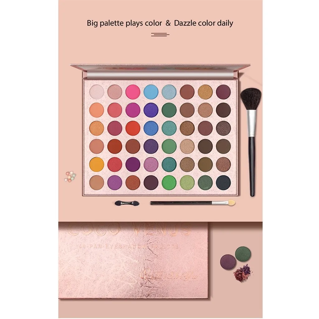 Coco Venus 48-color Nude Shining матовые жемчужные пюре картофельные многоцветные тени для век Pallete водостойкие косметические тени для век