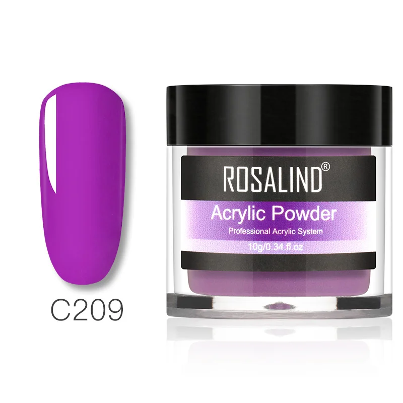Цветной акриловый порошок ROSALIND для кристаллического полигеля, маникюрный набор, набор для наращивания ногтей, дизайн ногтей, резная пудра - Цвет: RPC209